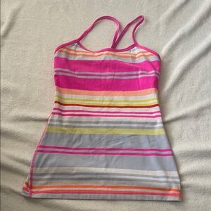 lululemon athletica Pink Striped Tank Top